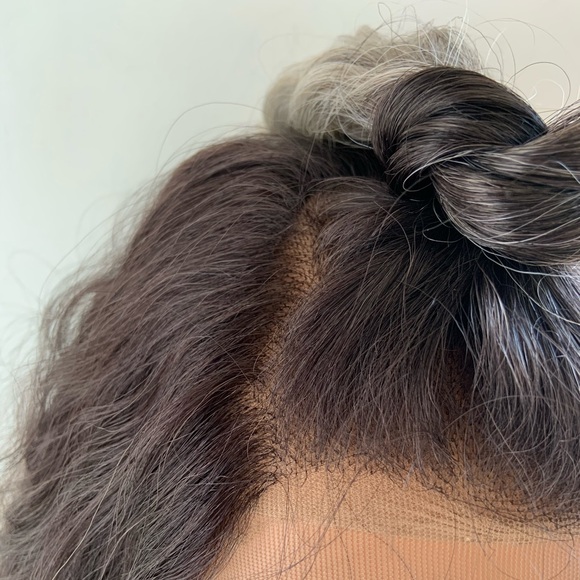 Gorgeous 28” Ombre Grey 13x4 Lace Front Premium Fiber Wig for Daily Wear/Events - Picture 3 of 15